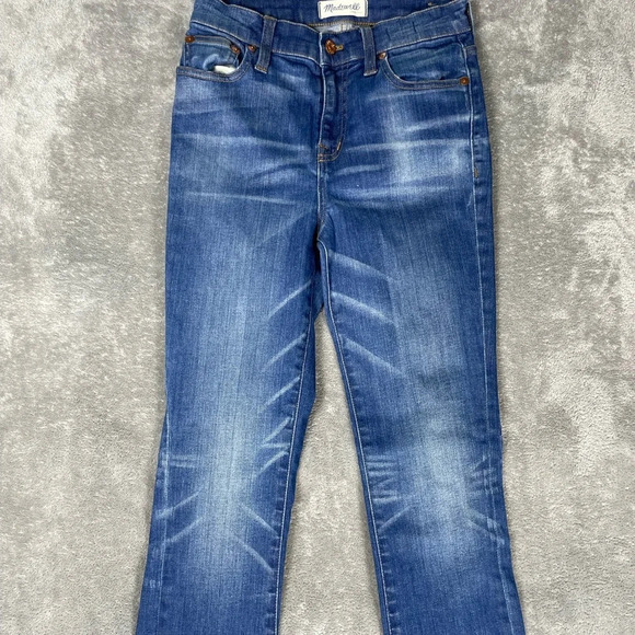 Madewell Jeans Womens 25 High Rise Alley Straight Skinny Slim Grunge Casual Blue - Picture 6 of 11
